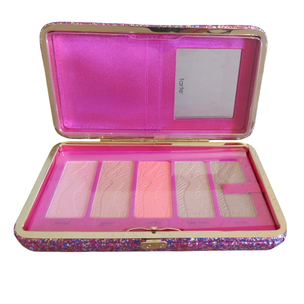 Tarte Life of the Party Amazonian Clay Blush Palette and Glitter Clutch Case